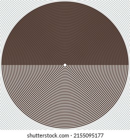 Art composition with concentric lines .Modern art design .Black Vector stripes .Circle lines .Geometric shape. Wall art .