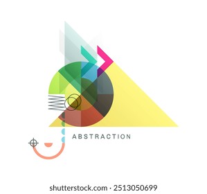 Art composition of flat colorful vector shapes. Abstract transparency geometrical background. Cover design template for presentation, corporate cover document, banner, flyer, poster, brochure. 