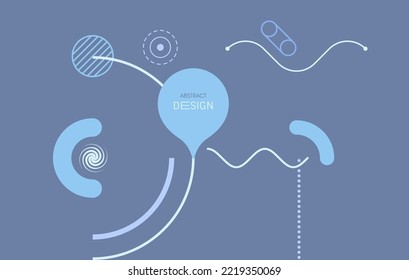 Art composition with geometric shapes and forms. Memphis design. Cover design template for presentation, poster, cover, magazine, leaflet, billboard  or brochure.  