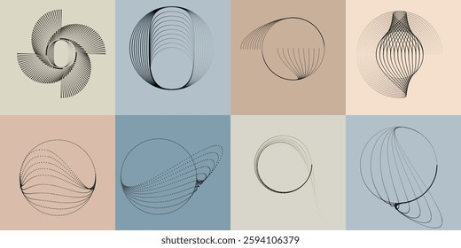 Art composition with halftone dots .Modern art design .Neutral color stripes .Transition dots. Geometric shape. Wall art
