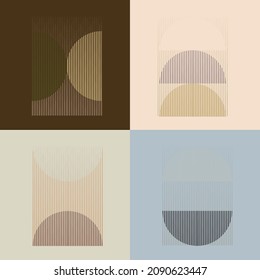 Art composition with lines, circles, ovals .Modern art design .Black Vector stripes .Straight speed lines .Geometric shape. Wall art .