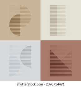 Composición artística con líneas, círculos, óvalos .Diseño artístico moderno .Bandas vectoriales negras.Líneas de velocidad recta .Forma geométrica. Arte mural.