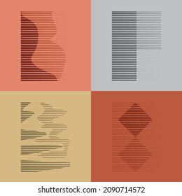 Art composition with lines, circles, ovals .Modern art design .Black Vector stripes .Straight speed lines .Geometric shape. Wall art .