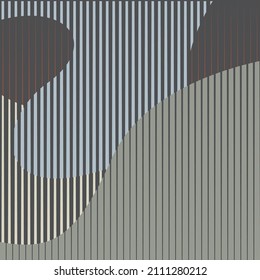 Art composition with lines .Modern art design .Neutral color stripes .Transition speed lines .Bauhaus style .Geometric shape. Wall art .