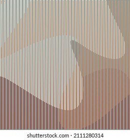 Art composition with lines .Modern art design .Neutral color stripes .Transition speed lines .Bauhaus style .Geometric shape. Wall art .