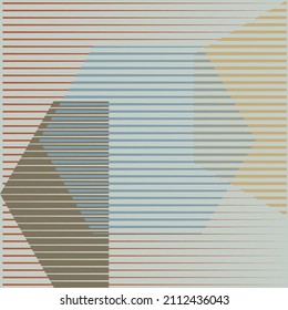 Art composition with lines .Modern art design .Neutral color stripes .Transition speed lines .Bauhaus style .Geometric shape. Wall art .