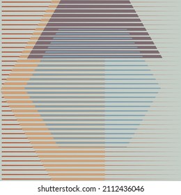 Art composition with lines .Modern art design .Neutral color stripes .Transition speed lines .Bauhaus style .Geometric shape. Wall art .