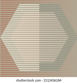 Art composition with lines .Modern art design .Neutral color stripes .Transition speed lines .Bauhaus style .Geometric shape. Wall art .