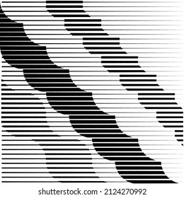 Art composition with lines .Modern art design .Black color stripes .Transition speed lines .Bauhaus style .Geometric shape. Wall art .