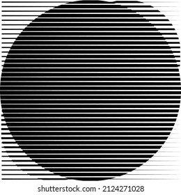 Art composition with lines .Modern art design .Black color stripes .Transition speed lines .Bauhaus style .Geometric shape. Wall art .