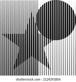 Composición de arte con líneas .Diseño de arte moderno .Bandas de color negro .Líneas de velocidad de transición .Estilo Bauhaus .Forma geométrica. Arte mural.