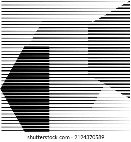Kunstkomposition mit Linien .Modernes Kunstdesign .Schwarze Farbstreifen .Überganggeschwindigkeit Linien .Bauhaus Stil .Geometrische Form. Wall Art.