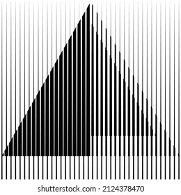 Art composition with lines .Modern art design .Black color stripes .Transition speed lines .Bauhaus style .Geometric shape. Wall art .