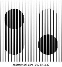 Art composition with lines .Modern art design .Neutral color stripes .Transition speed lines .Bauhaus style .Geometric shape. Wall art .