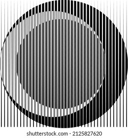 Art composition with lines .Modern art design .Black color stripes .Transition speed lines .Bauhaus style .Geometric shape. Wall art .