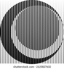 Art composition with lines .Modern art design .Black color stripes .Transition speed lines .Bauhaus style .Geometric shape. Wall art .