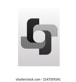 Art composition with lines .Modern art design .Neutral color stripes .Transition speed lines .Bauhaus art style .Geometric shape. Wall art .