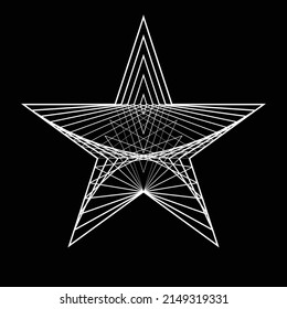 Art composition with lines .Modern art design .Transition star lines .Geometric shape. Wall art .