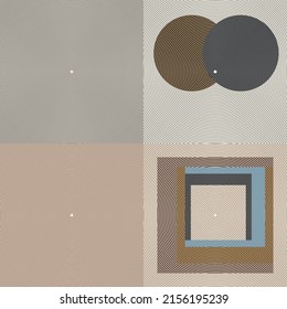 Art composition with lines .Modern art design .Neutral color stripes .Transition lines .Bauhaus art style .Geometric shape. Wall art .