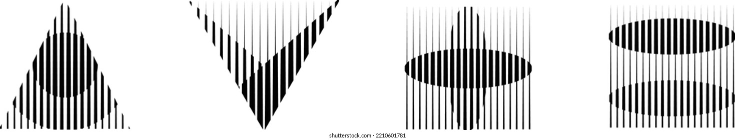 Art composition with lines .Modern art design .Design elements set .Transition speed lines .Bauhaus art style .Geometric shape. Wall art .