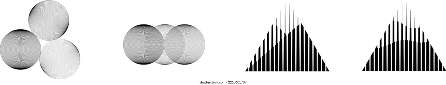 Art composition with lines .Modern art design .Design elements set .Transition speed lines .Bauhaus art style .Geometric shape. Wall art .