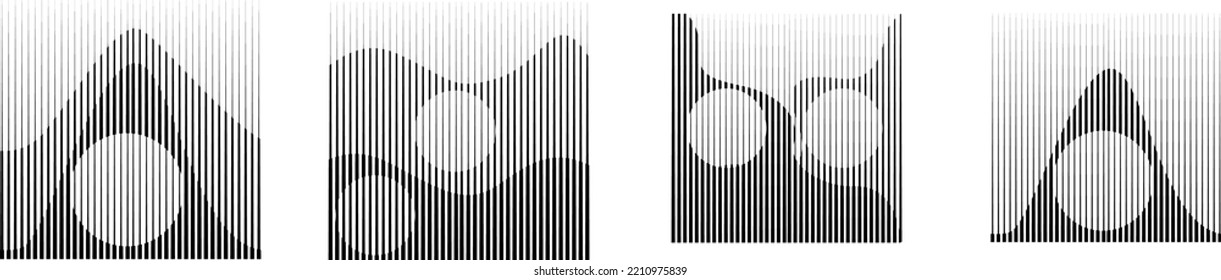 Kunstkomposition mit Linien .Modernes Kunstdesign .Design Elemente Set .Übergangsgeschwindigkeits-Linien .Bauhaus Art Stil .Geometrische Form. Wall Art.