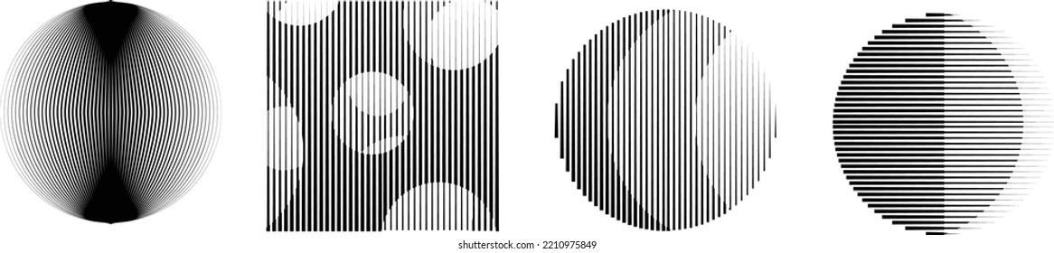 Kunstkomposition mit Linien .Modernes Kunstdesign .Design Elemente Set .Übergangsgeschwindigkeits-Linien .Bauhaus Art Stil .Geometrische Form. Wall Art.
