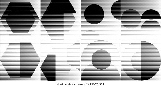 Kunstkomposition mit Linien .Modernes Kunstdesign Transparente Designelemente .Überganggeschwindigkeit Linien .Bauhaus Art Stil .Geometrische Form. Wall Art.