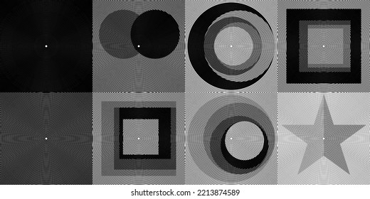 Art composition with lines .Modern art design  .Transition lines .Bauhaus art style .Geometric shape. Wall art .