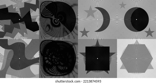 Art composition with lines .Modern art design  .Transition lines .Bauhaus art style .Geometric shape. Wall art .