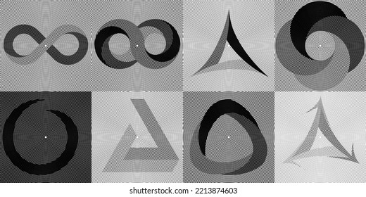 Art composition with lines .Modern art design  .Transition lines .Bauhaus art style .Geometric shape. Wall art .