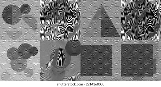 Art composition with lines .Modern art design  .Transition lines .Bauhaus art style .Geometric shape. Wall art .