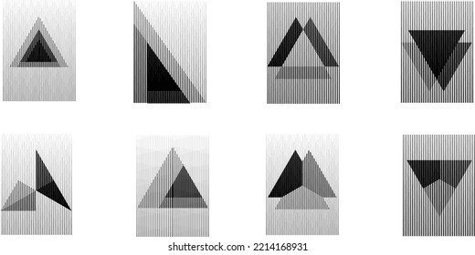 Art composition with lines .Modern art design  .Transition lines .Bauhaus art style .Geometric shape. Wall art .