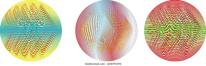 Art composition with lines .Modern art design .Design elements set .Transition speed lines .Bauhaus art style .Geometric shape. Wall art .