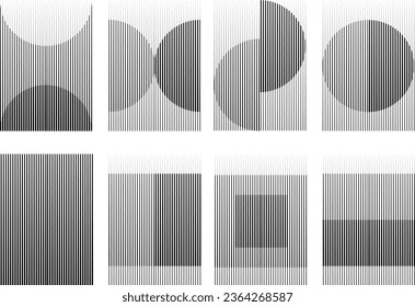 Art composition with lines .Modern art design .Neutral color stripes .Transition speed lines .Bauhaus art style .Geometric shape. Wall art .