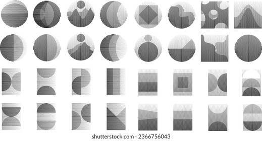 Art composition with lines .Modern art design .Neutral color stripes .Transition speed lines .Bauhaus art style .Geometric shape. Wall art .