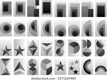 Art composition with lines .Modern art design .Neutral color stripes .Transition speed lines .Bauhaus art style .Geometric shape. Wall art .