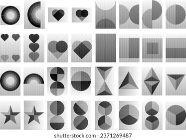 Art composition with lines .Modern art design .Neutral color stripes .Transition speed lines .Bauhaus art style .Geometric shape. Wall art .