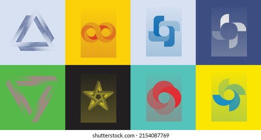 Art composition with lines, rectangles .Modern art design .Black Vector stripes .Straight speed lines .Geometric shape. Wall art .