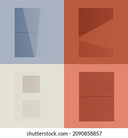 Art composition with lines, squares, rectangles .Modern art design .Black Vector stripes .Straight speed lines .Geometric shape. Wall art .