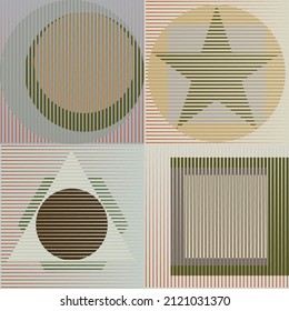 Art composition with lines, squares, rectangles .Modern art design .Black Vector stripes .Straight speed lines .Geometric shape. Wall art .