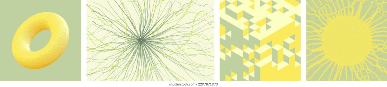 Art composition. Solar or starlight emission. Point explode. Array with dynamic emitted particles. Modern technology background. 3D torus shape. Illustration for brochure, poster or presentation.