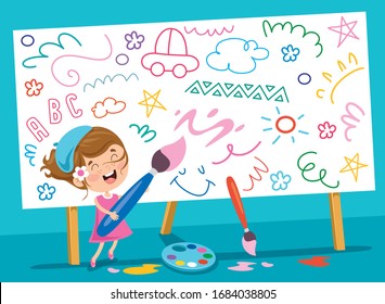 Art Concept Design With Funny Character