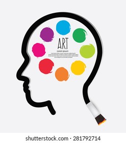 Art concept. Paint brush. vector Illustration.