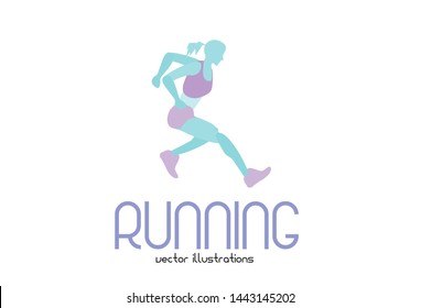 Art concept of a running man. Vector drawn by colorful. Minimal cover design. Creative Vector template brochures, flyers, presentations, logo, print, leaflet, banners.