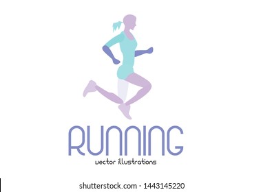 Art concept of a running man. Vector drawn by colorful. Minimal cover design. Creative Vector template brochures, flyers, presentations, logo, print, leaflet, banners.