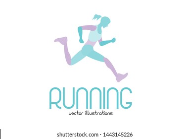 Art concept of a running man. Vector drawn by colorful. Minimal cover design. Creative Vector template brochures, flyers, presentations, logo, print, leaflet, banners.
