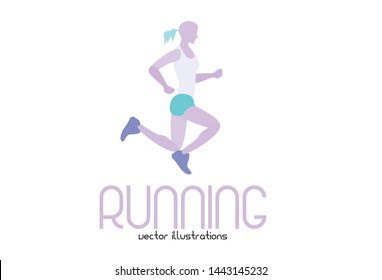 Art concept of a running man. Vector drawn by colorful. Minimal cover design. Creative Vector template brochures, flyers, presentations, logo, print, leaflet, banners.