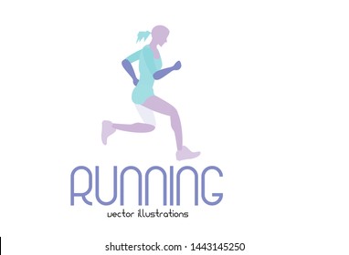 Art concept of a running man. Vector drawn by colorful. Minimal cover design. Creative Vector template brochures, flyers, presentations, logo, print, leaflet, banners.