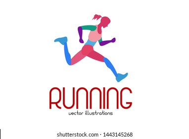 Art concept of a running man. Vector drawn by colorful. Minimal cover design. Creative Vector template brochures, flyers, presentations, logo, print, leaflet, banners.